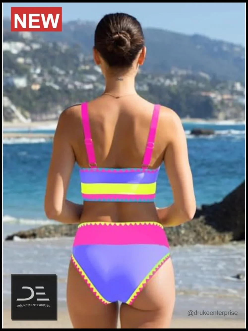 High Waisted Bikini Set with Tummy Control Swim Skirt 3 Piece Bathing Suit